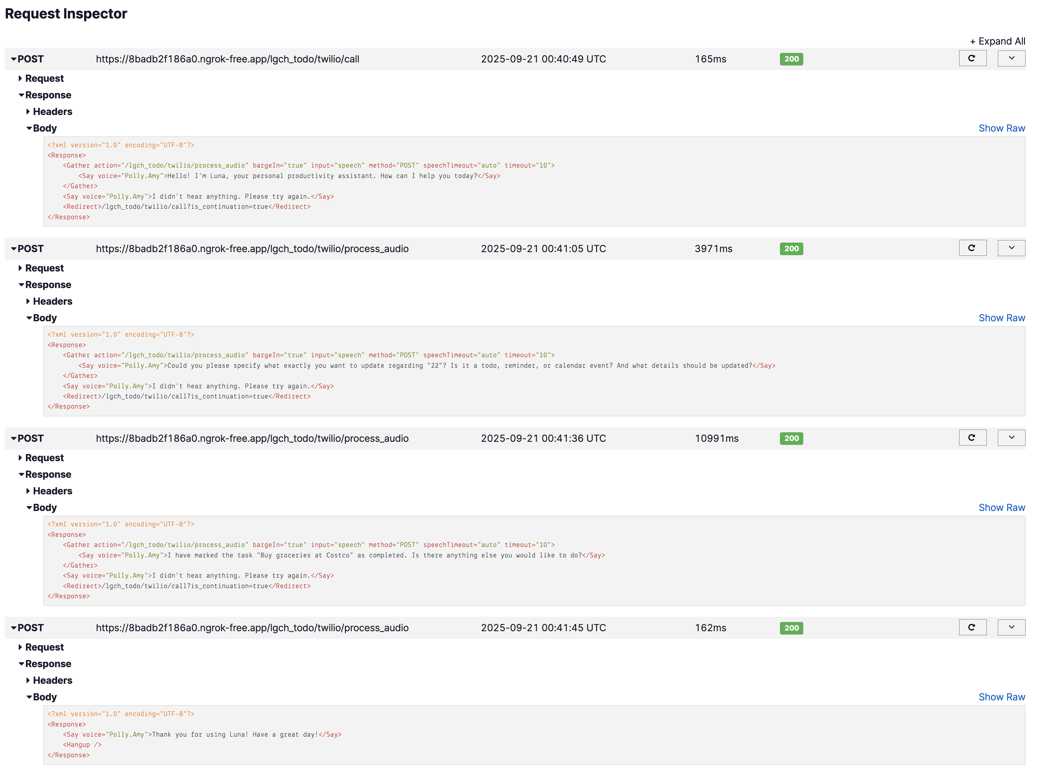 Complete Todo Voice Interface Test Result