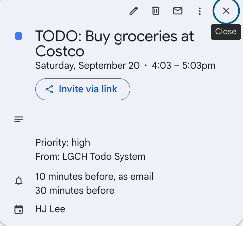 Calendar Sync Test Result
