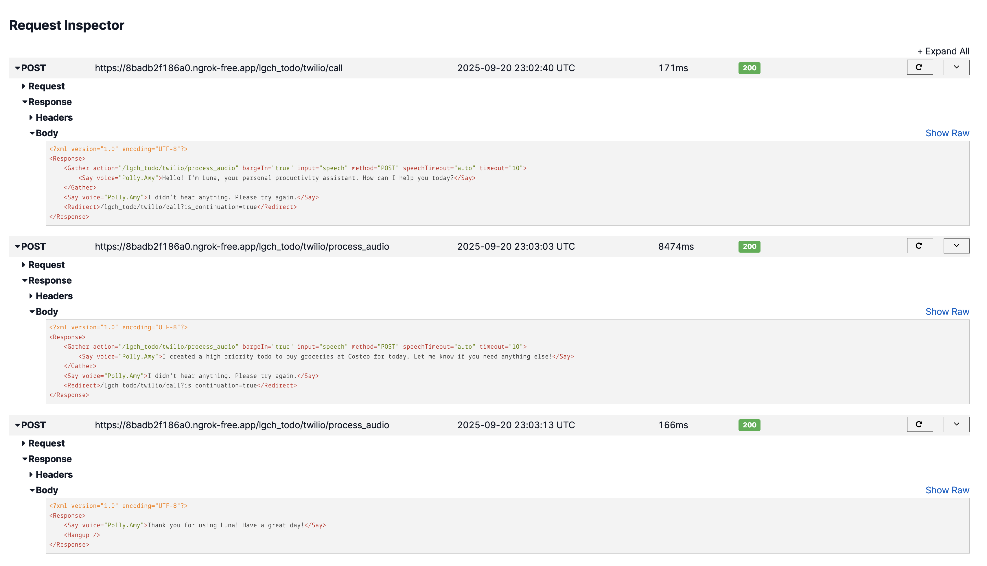Voice Interface Test Result
