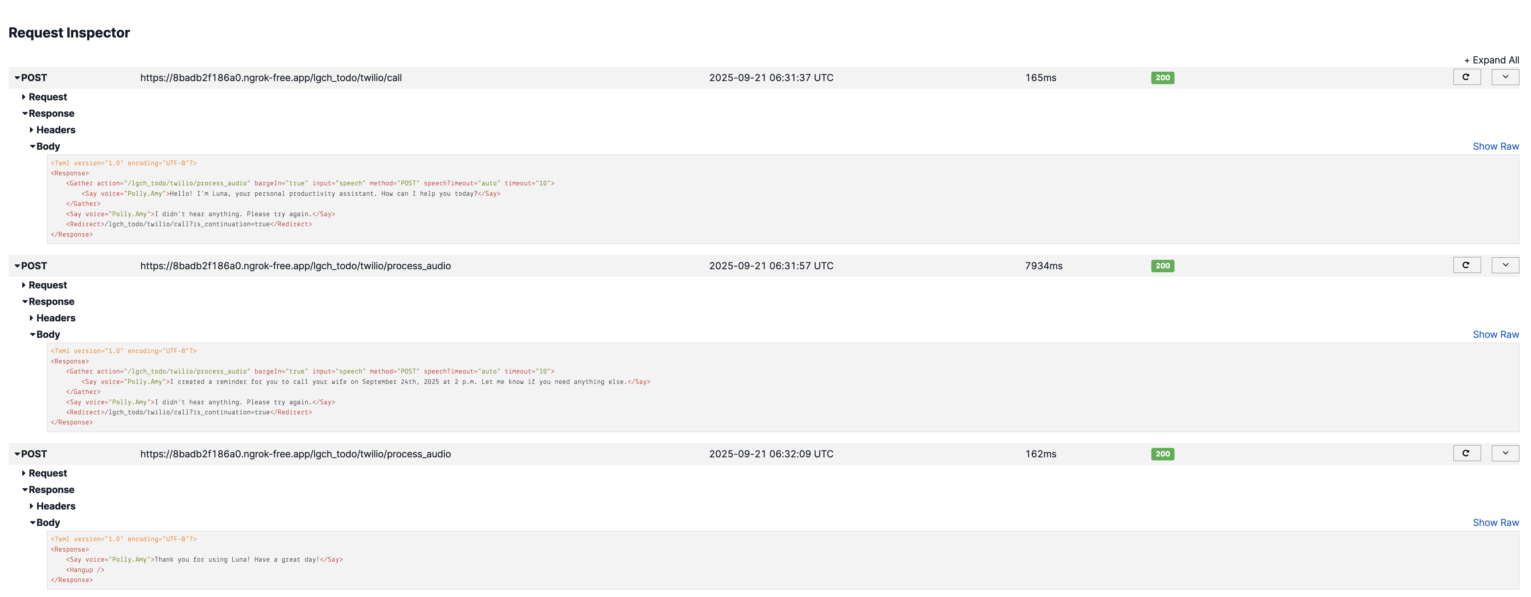 Create Reminder Voice Interface Test Result