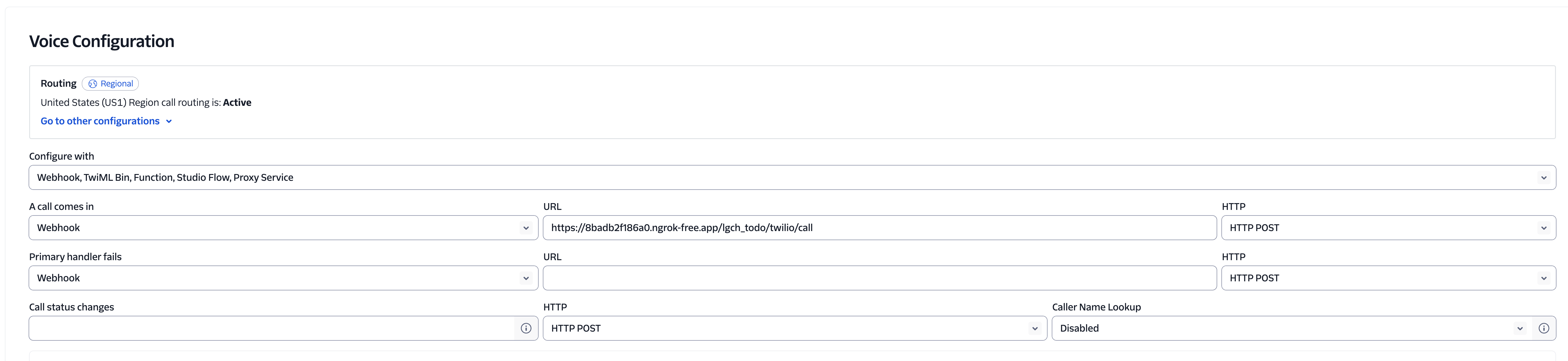 Twilio Voice Configuration